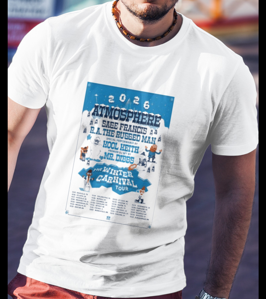 Atmosphere Winter Carnival Tour 2026 Featuring Sa Roc DJ Keezy Mr Dibbs T-Shirt