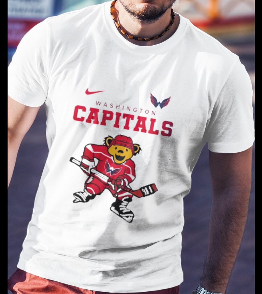 Washington Capitals Grateful Dead Deadhead Bear Hockey Nike Collaboration T-Shirt