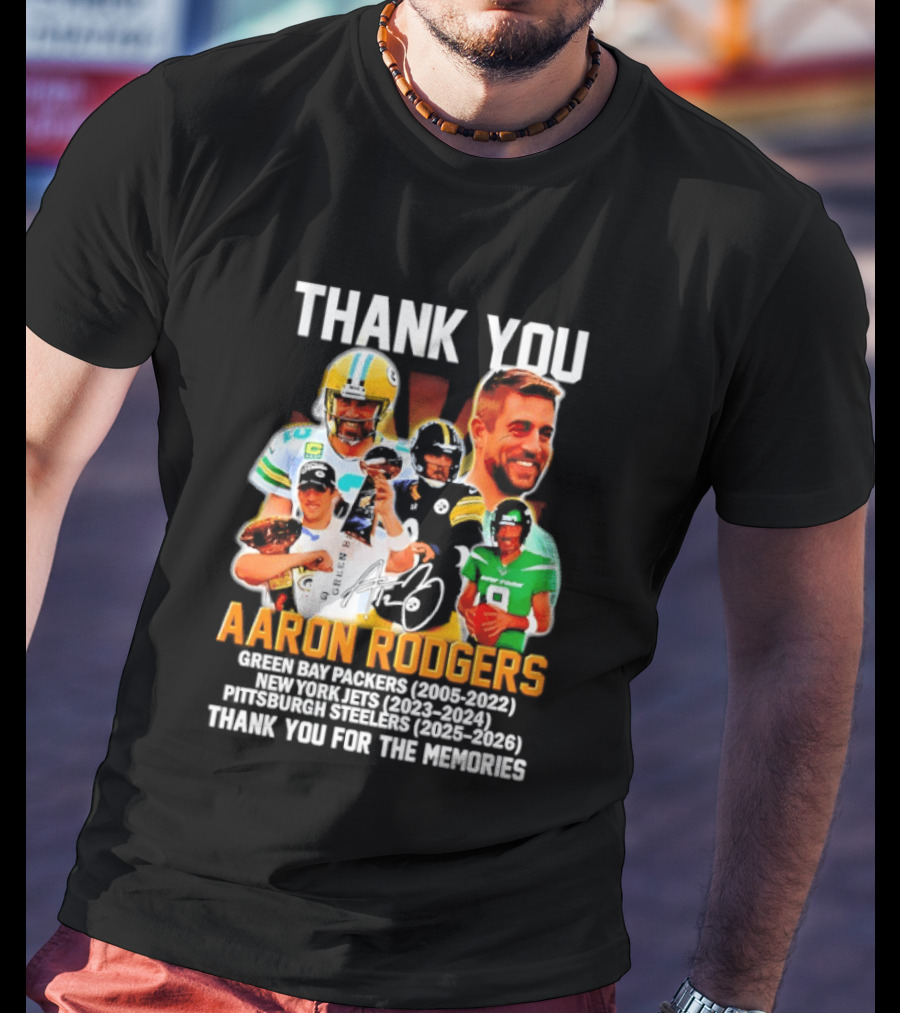 Thank You Aaron Rodgers Packers Jets Steelers Memories 2005 2023 T-Shirt