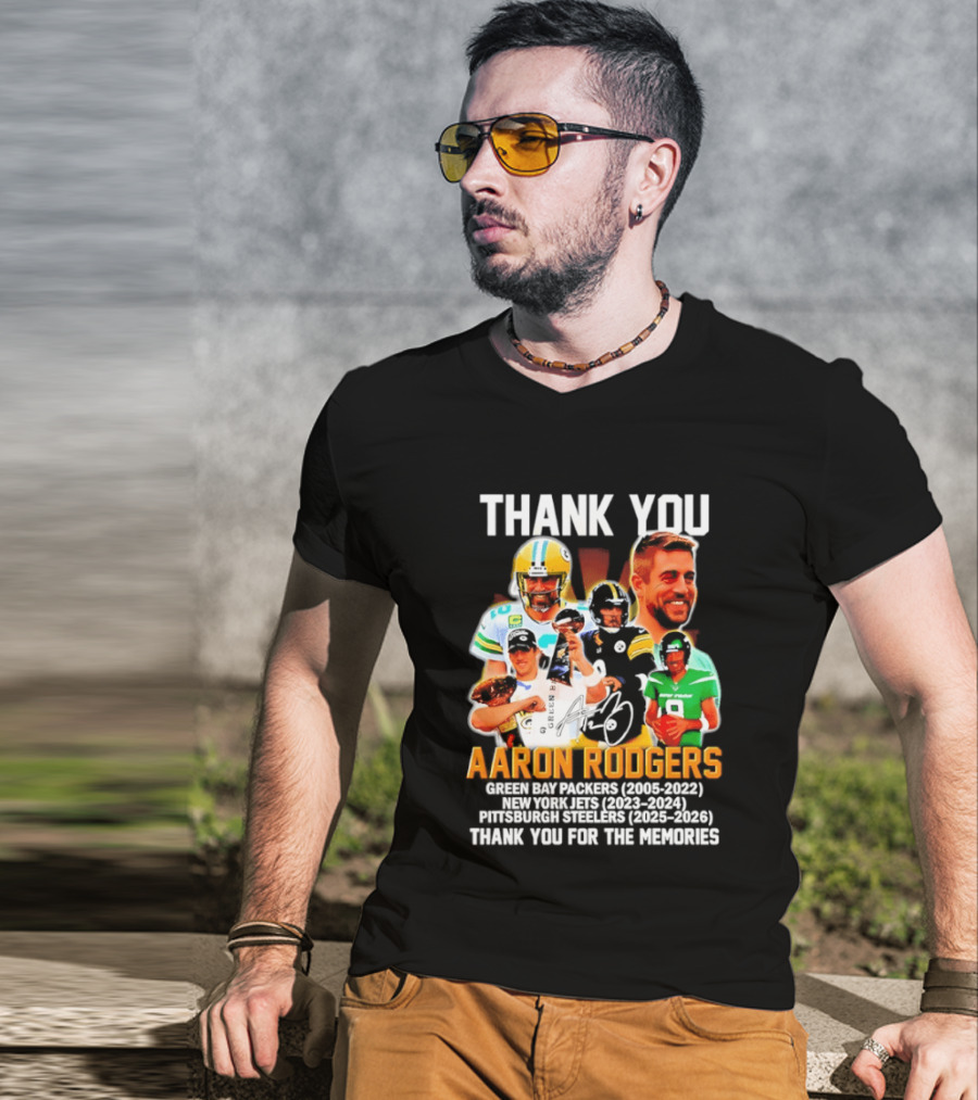 Thank You Aaron Rodgers Packers Jets Steelers Memories 2005 2023 T-Shirt