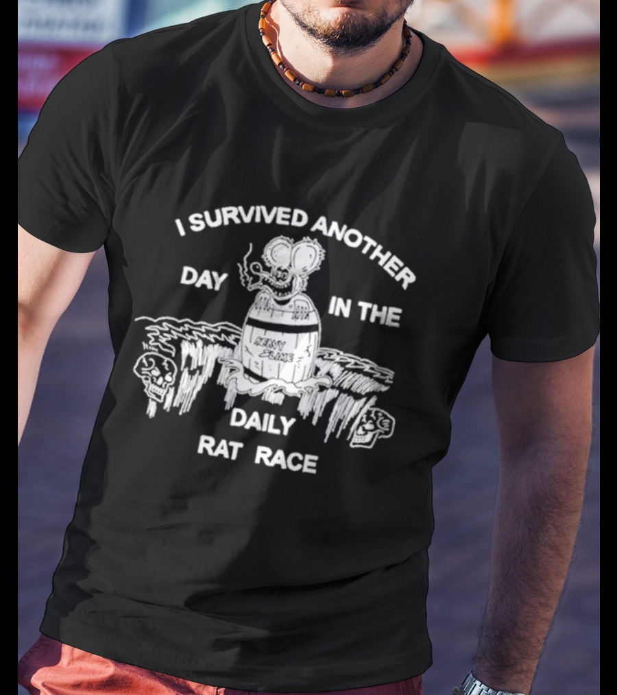 I Survived Another Day In The Daily Rat Race Smoking Rat Rugged Terrain T-Shirt