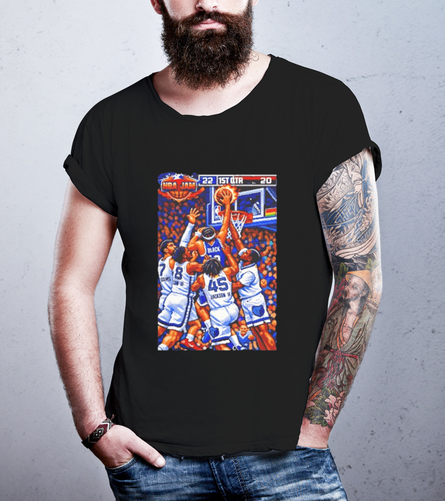 NBA Jam Memphis Grizzlies Adams Jackson Jr Black Players 22 1st QTR 20 T-Shirt
