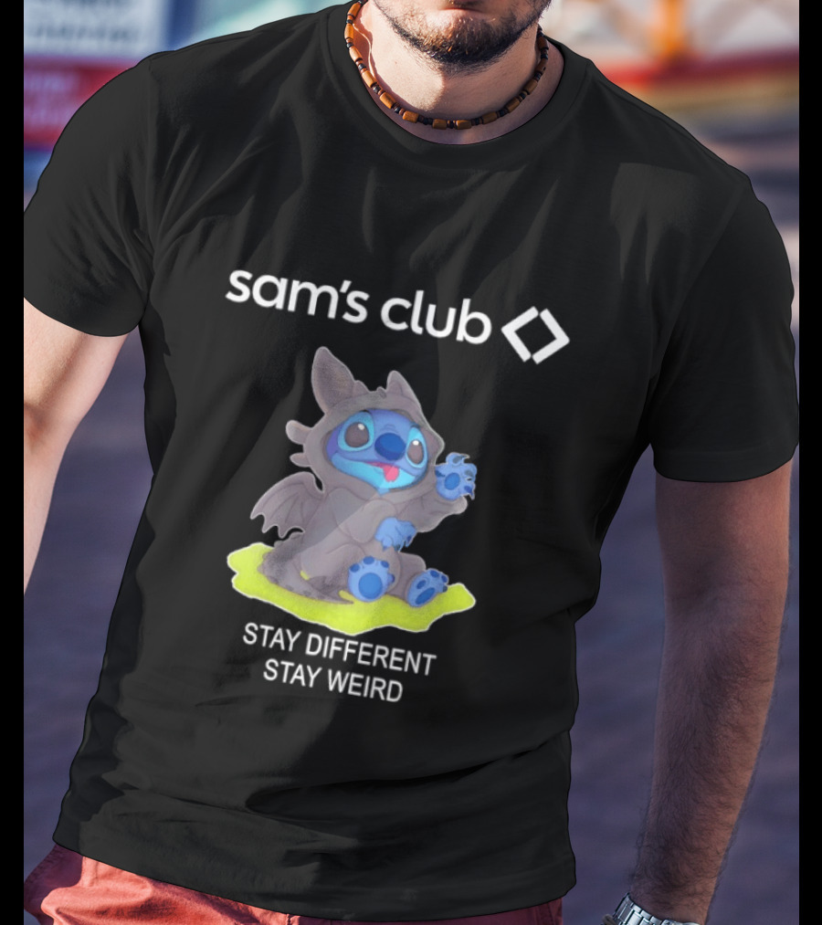 Sam's Club Toothless Stitch Stay Different Stay Weird T-Shirt