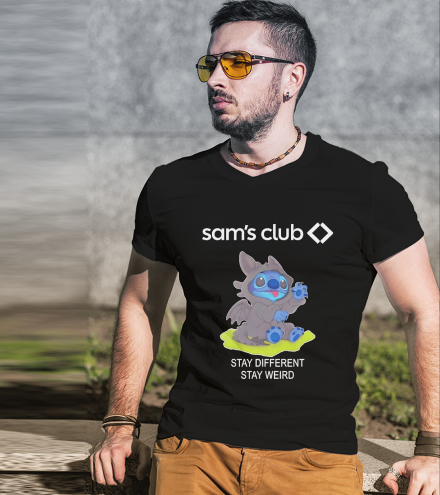 Sam's Club Toothless Stitch Stay Different Stay Weird T-Shirt