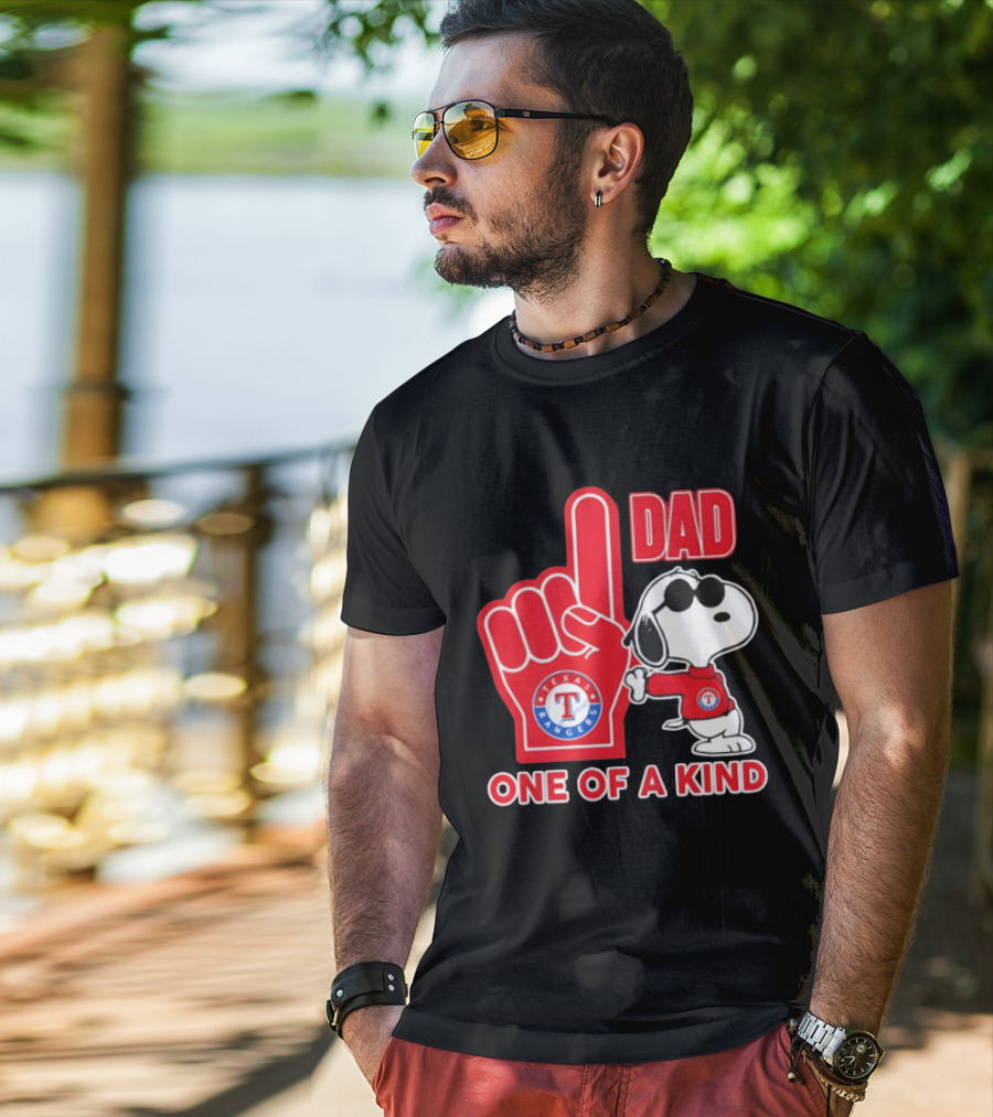 Snoopy Texas Rangers Dad One Of A Kind T-Shirt