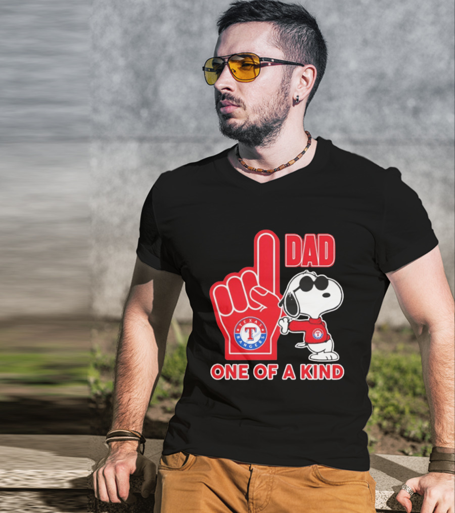Snoopy Texas Rangers Dad One Of A Kind T-Shirt