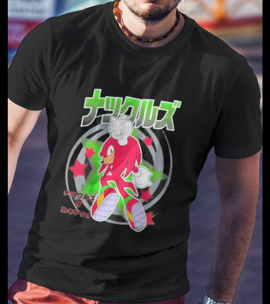 Knuckles The Hedgehog Japanese Star T-Shirt