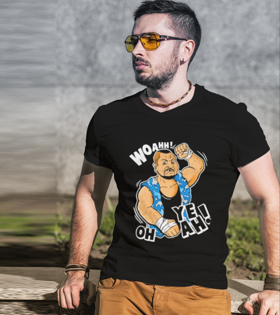 Original WWE The Bushwhackers Woahh Oh Yeah Caricature T-Shirt