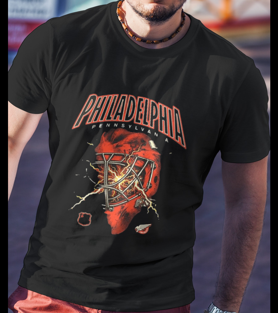 Philadelphia Flyers Pennsylvania Hockey Goalie Mask Lightning T-Shirt