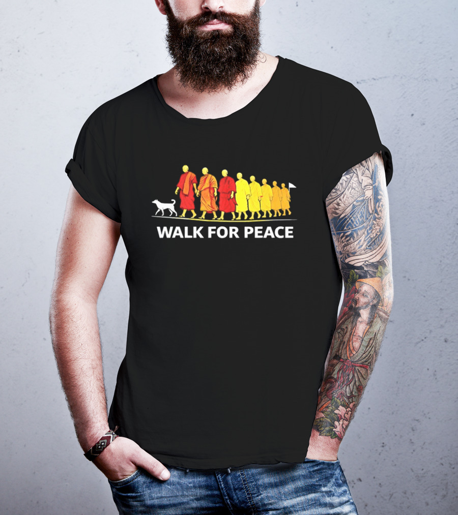 Walk For Peace Of Dog And Monks Pilgrimage Iconic Procession T-Shirt
