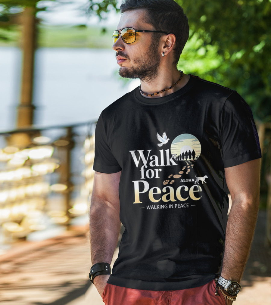 Aloka Walk For Peace Dove Walking In Peace T-Shirt