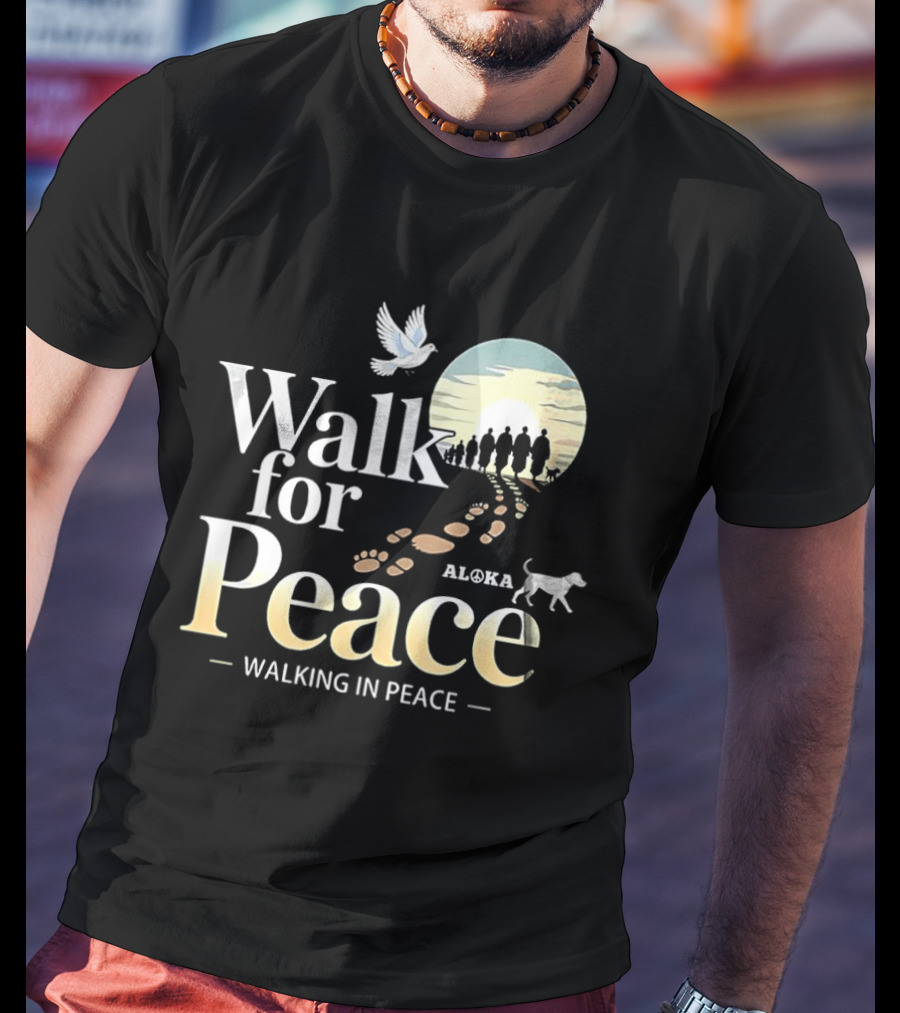 Aloka Walk For Peace Dove Walking In Peace T-Shirt