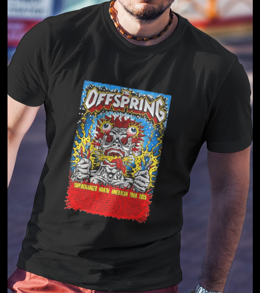 The Offspring Supercharged North American Tour 2026 Concert Dates And Venues T-Shirt