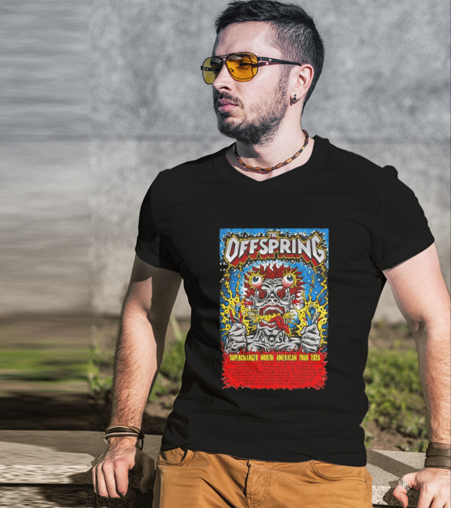 The Offspring Supercharged North American Tour 2026 Concert Dates And Venues T-Shirt