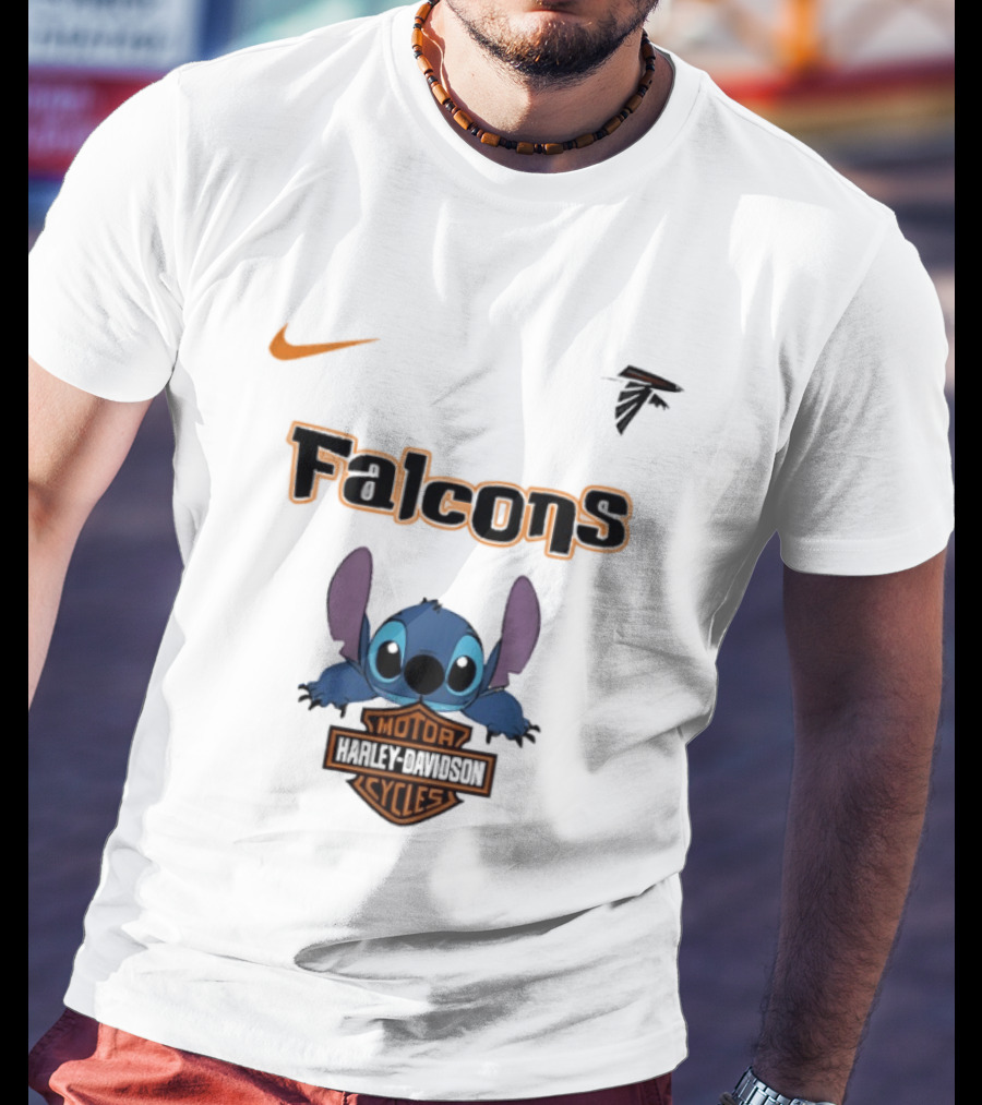 Atlanta Falcons Stitch Motocycle Cycles Football Nike T-Shirt