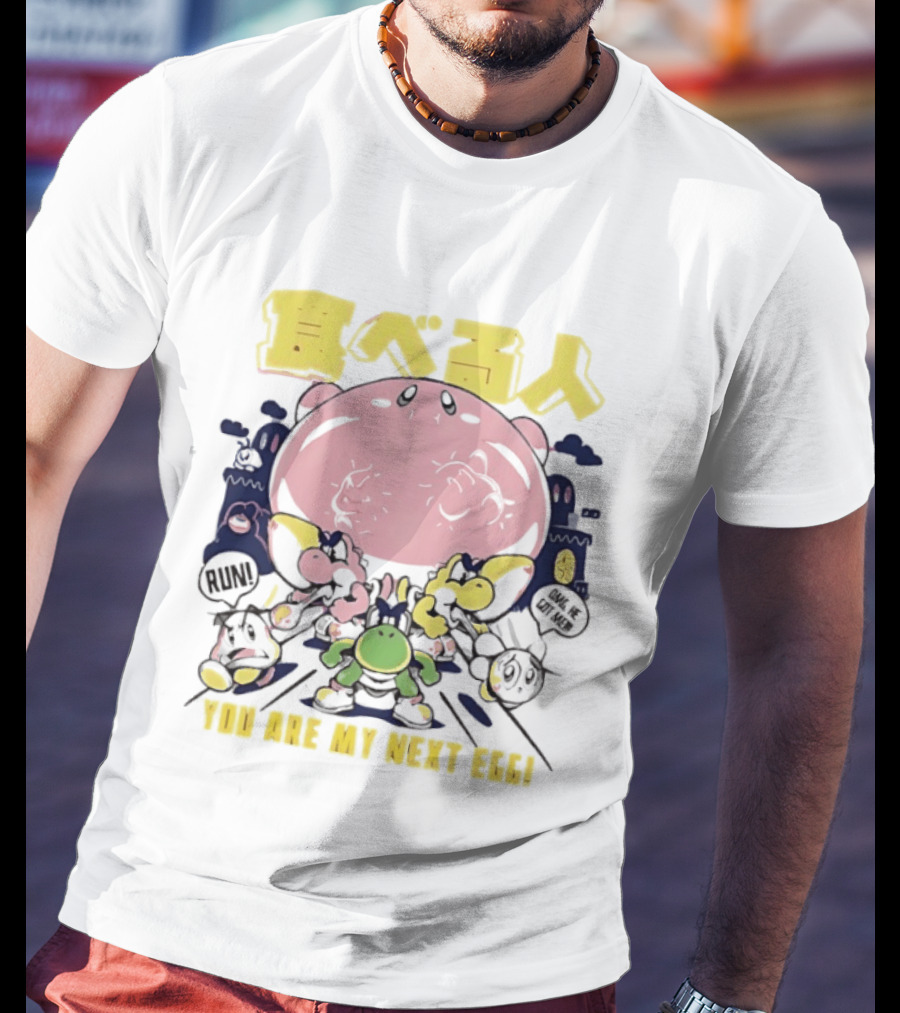 Compulsive Eaters You Are My Next Egg Japanese Text Retro Gaming T-Shirt