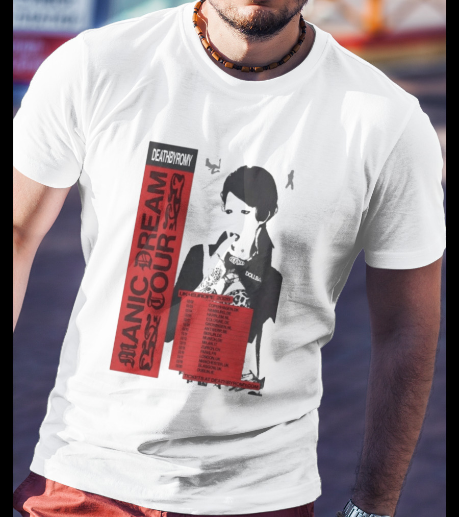 Deathbyromy Manic Dream Tour 2026 UK Europe Concert Dates T-Shirt