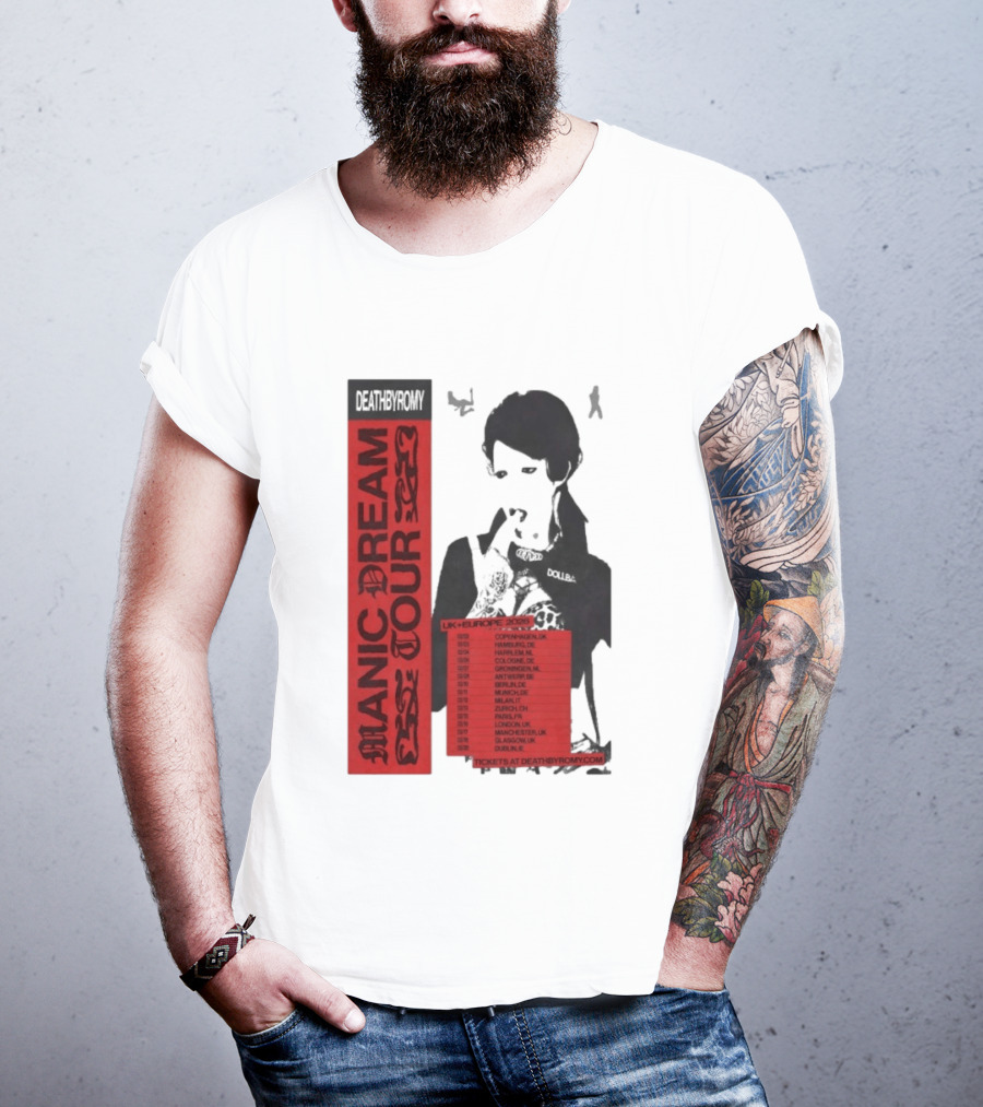 Deathbyromy Manic Dream Tour 2026 UK Europe Concert Dates T-Shirt