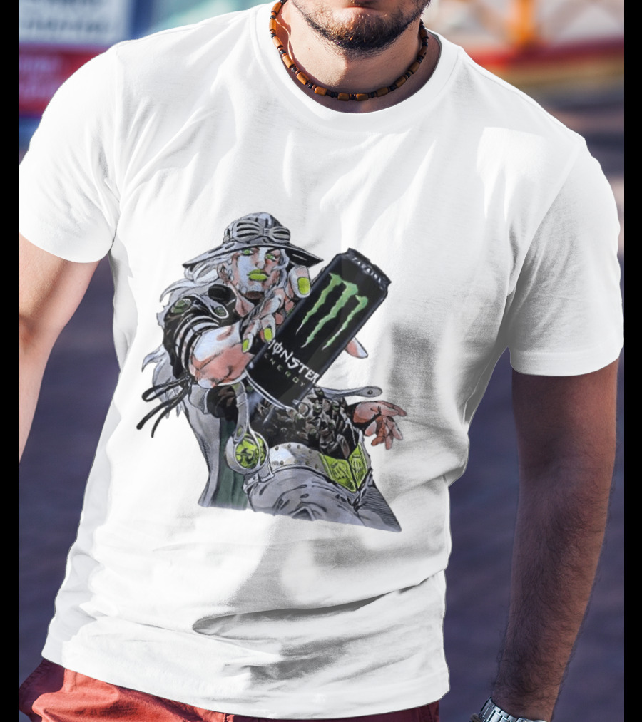 Gyro Zeppeli JoJo's Bizarre Adventure Meets Monster Energy T-Shirt