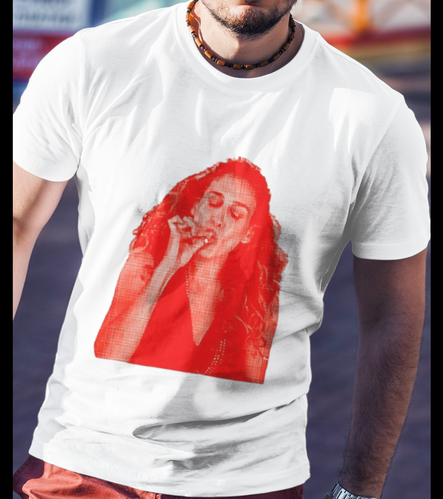 Lit Carrie Smoking Scene Red Artistic T-Shirt