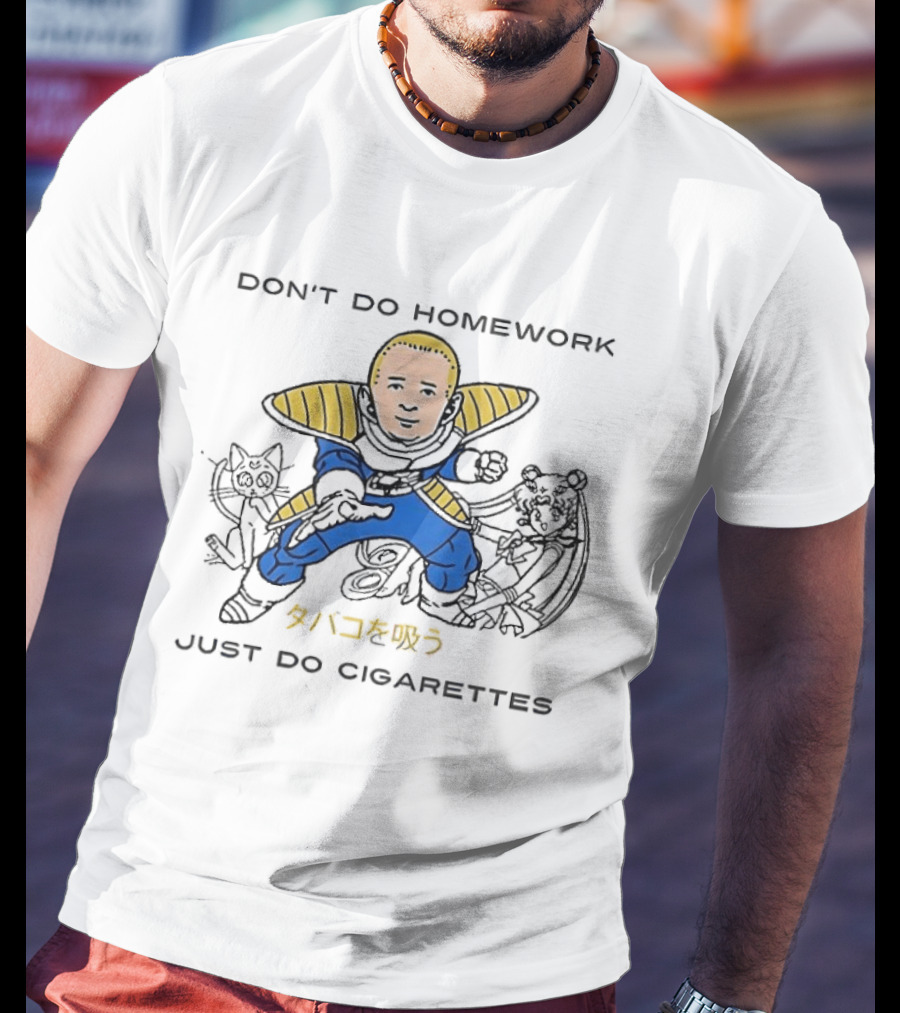 King Of The Hill Bobby Don't Do Homework Just Do Cigarettes Dragon Ball T-Shirt