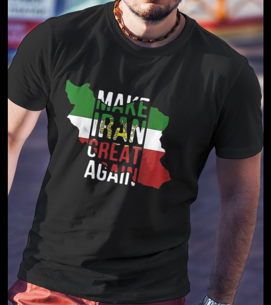 Make Iran Great Again Iranian Miga Flag Map T-Shirt
