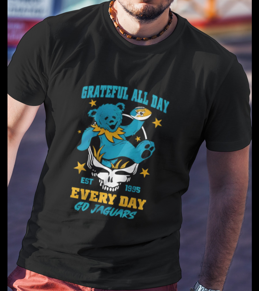 Grateful All Day Every Day Go Jaguars Est 1995 T-Shirt
