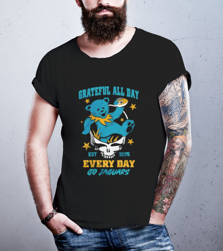 Grateful All Day Every Day Go Jaguars Est 1995 T-Shirt