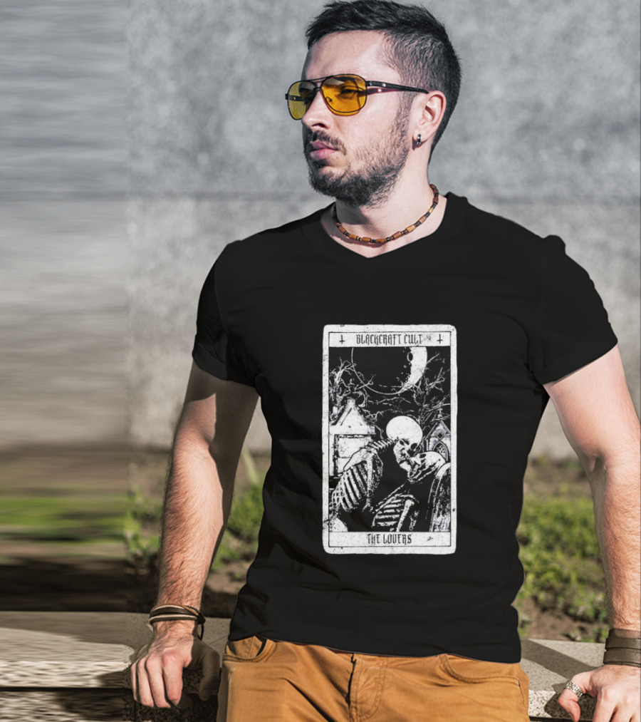 Blackcraft Cult The Lovers Tarot Skeleton Moonlit Gothic Scene T-Shirt