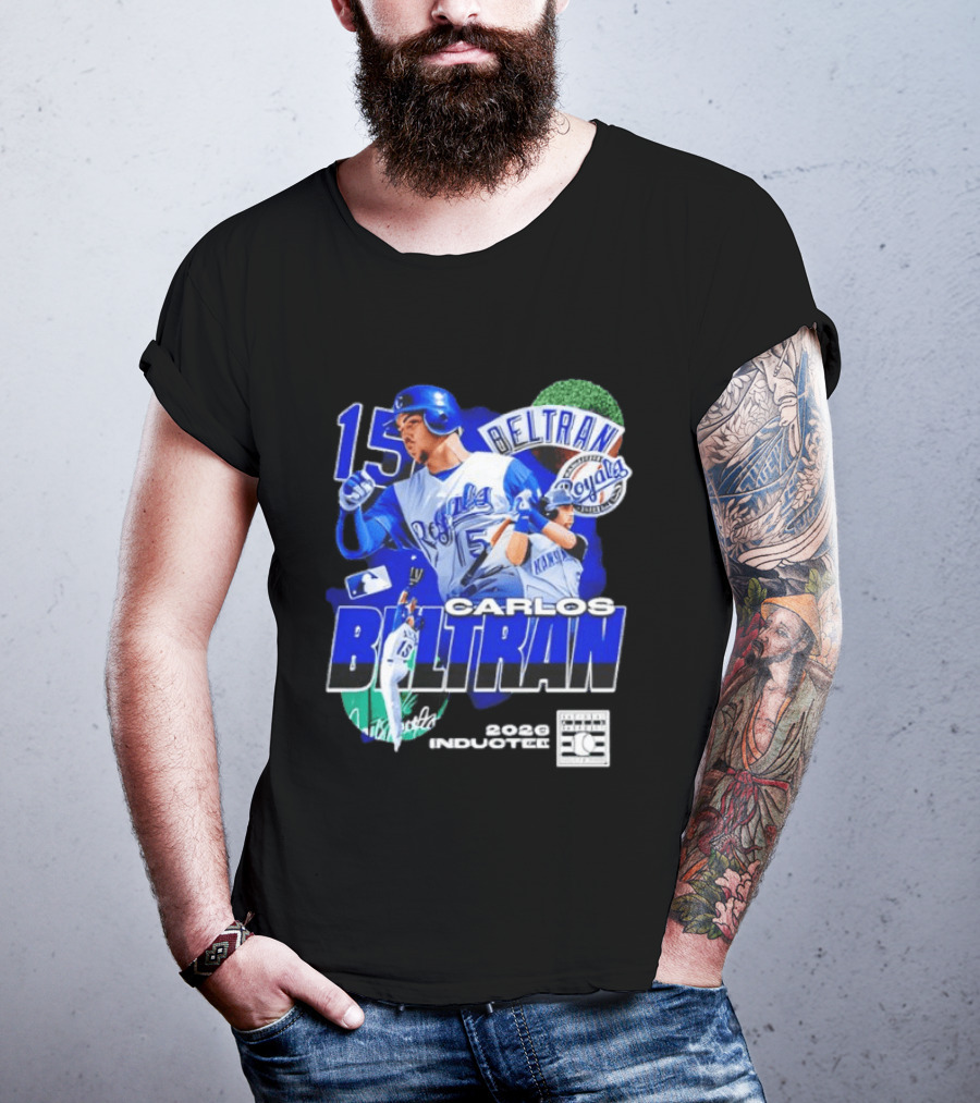 Kansas City Royals Carlos Beltran 15 Hall Of Fame Inducted 2026 T-Shirt