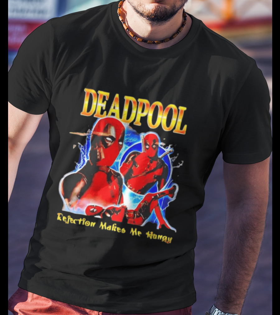 Deadpool Rejection Makes Me Hungry Bold Comic T-Shirt