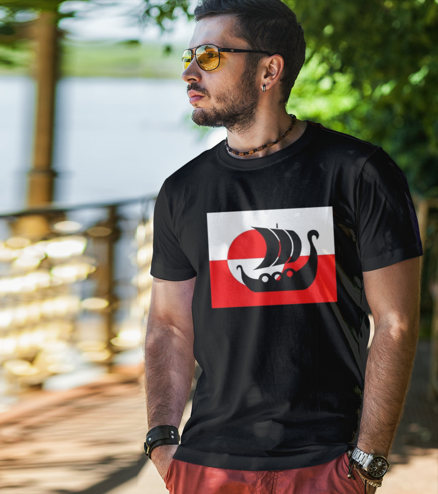 Denmark Greenland Flag Not For Sale Support Danish Viking Warship T-Shirt