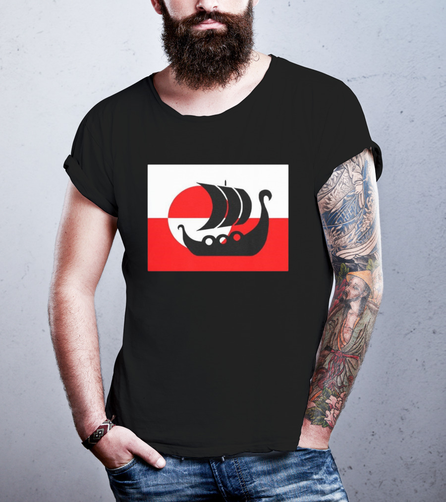 Denmark Greenland Flag Not For Sale Support Danish Viking Warship T-Shirt