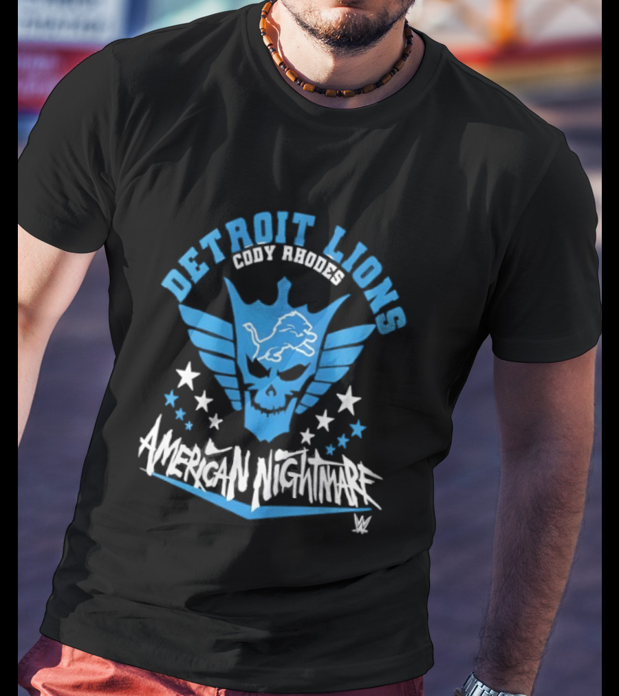 Detroit Lions Cody Rhodes American Nightmare WWE T-Shirt
