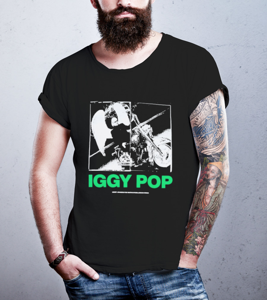 Waste! X Henry Johnson Iggy Pop Motor Wings Motorcycle Duo T-Shirt