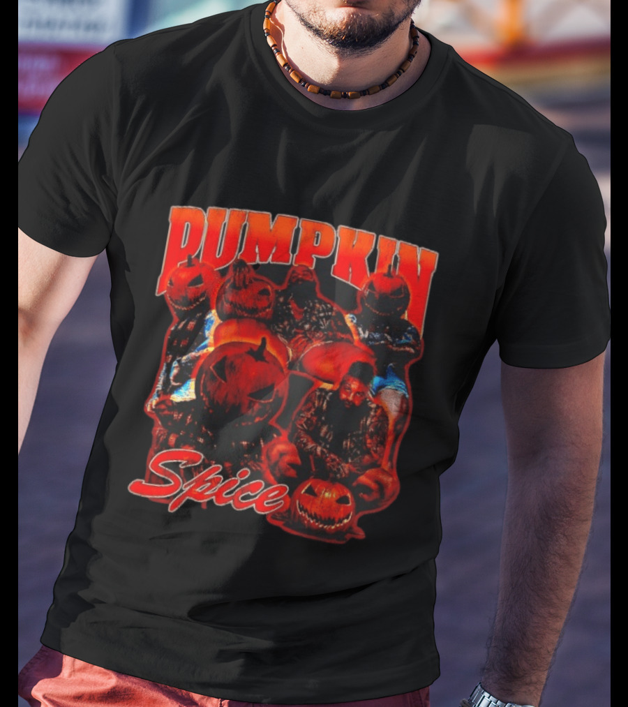 Pumpkin Spice Halloween Aesthetic With Jack O' Lantern Faces T-Shirt