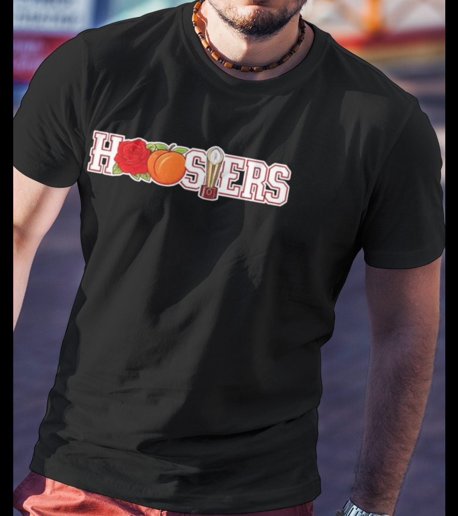 Hoosiers Rose Peach College Football Trophy Celebration T-Shirt