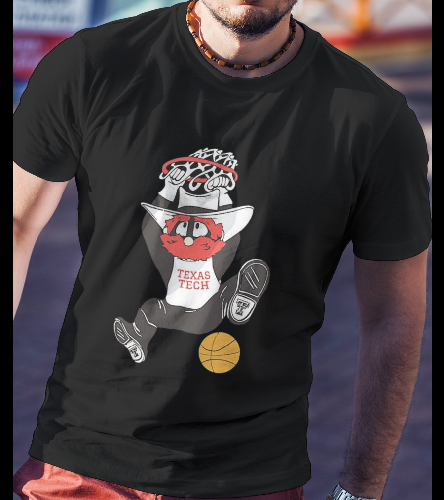 Texas Tech Raider Red Basketball Jammin Both Ways T-Shirt