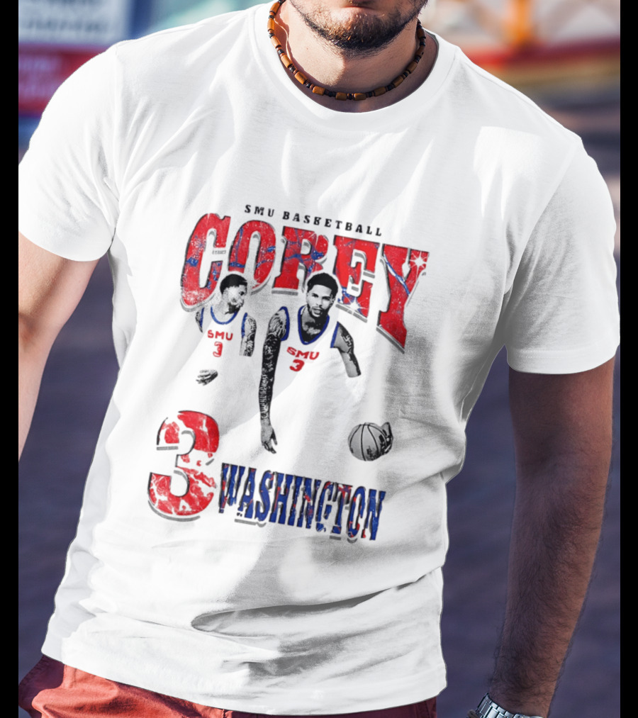 SMU Basketball Corey Washington 3 T-Shirt