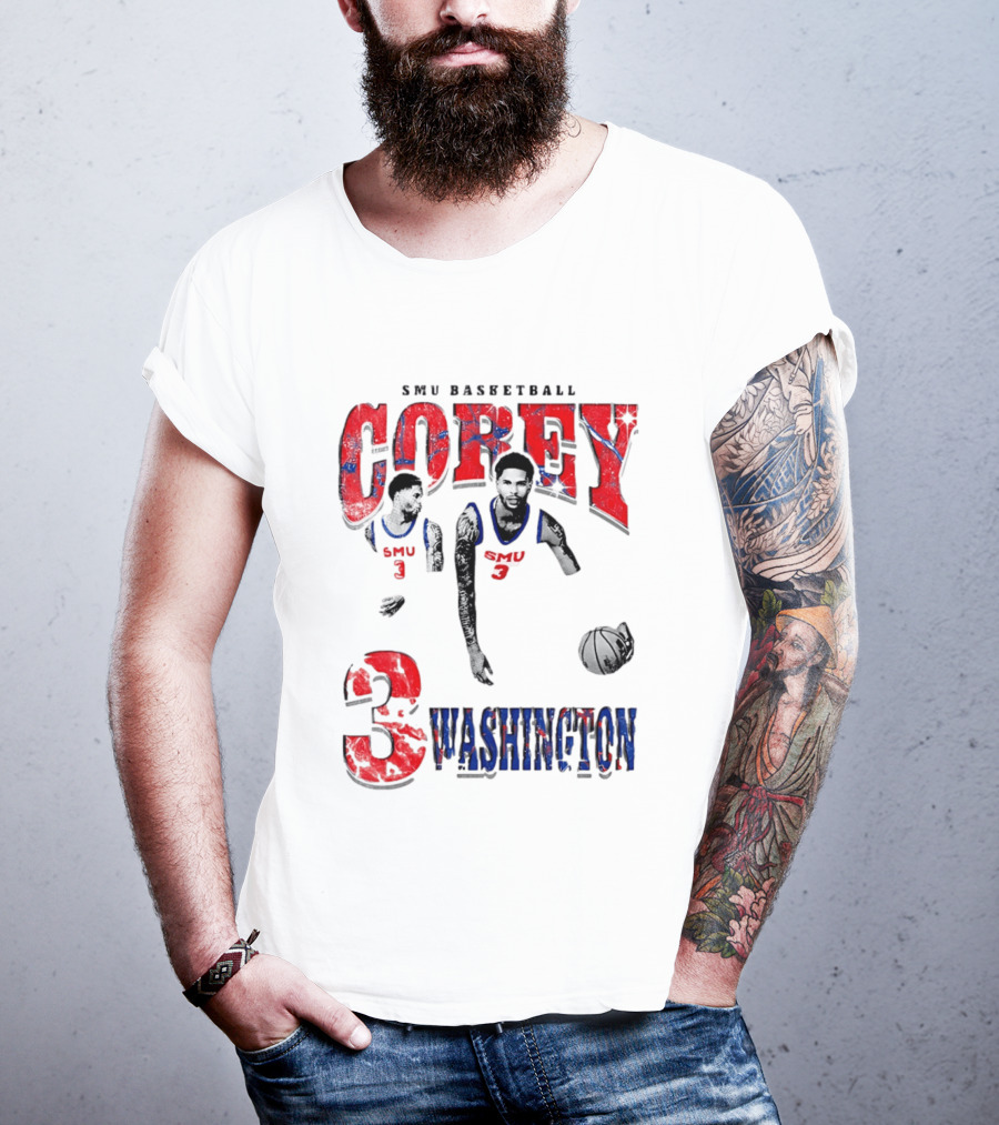 SMU Basketball Corey Washington 3 T-Shirt