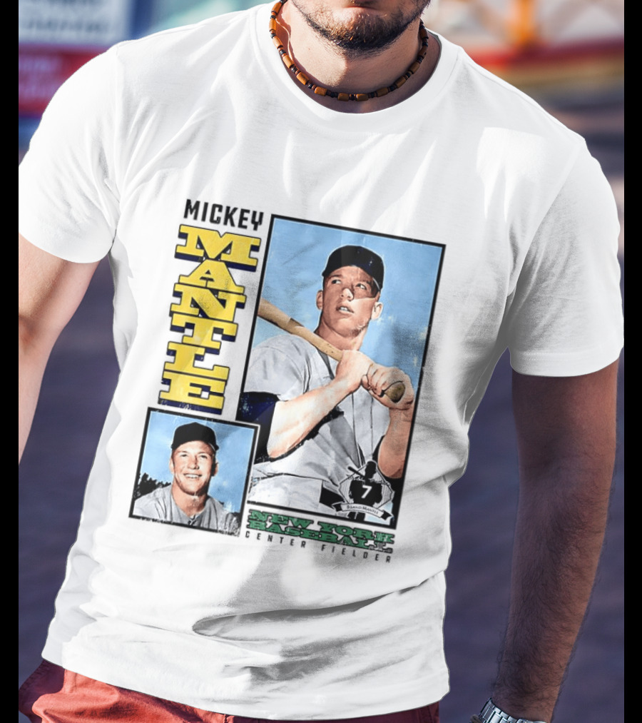 Mickey Mantle New York Yankees Center Fielder Number 7 Baseball Player T-Shirt