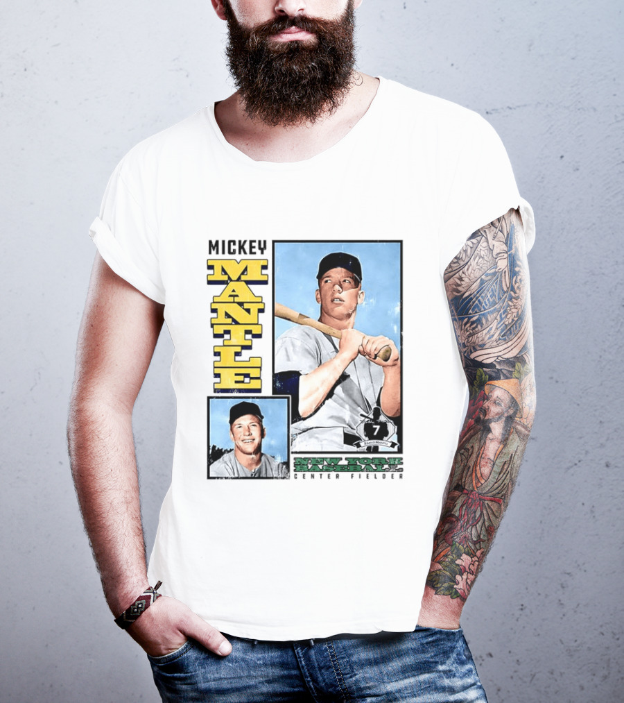 Mickey Mantle New York Yankees Center Fielder Number 7 Baseball Player T-Shirt