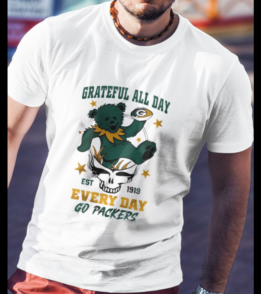 Grateful All Day Every Day Go Packers Est 1919 T-Shirt