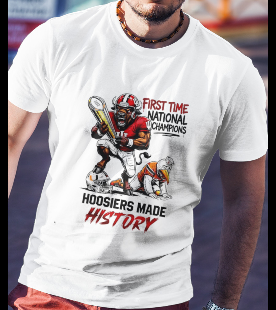Hoosiers Made History First Time National Champions Mascots Ibis Bison T-Shirt