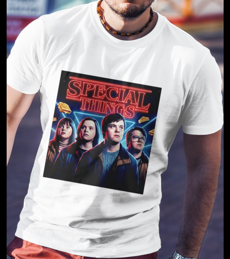 SPECIAL THINGS Retro 80s Neon Style Adventure Mystery Series T-Shirt