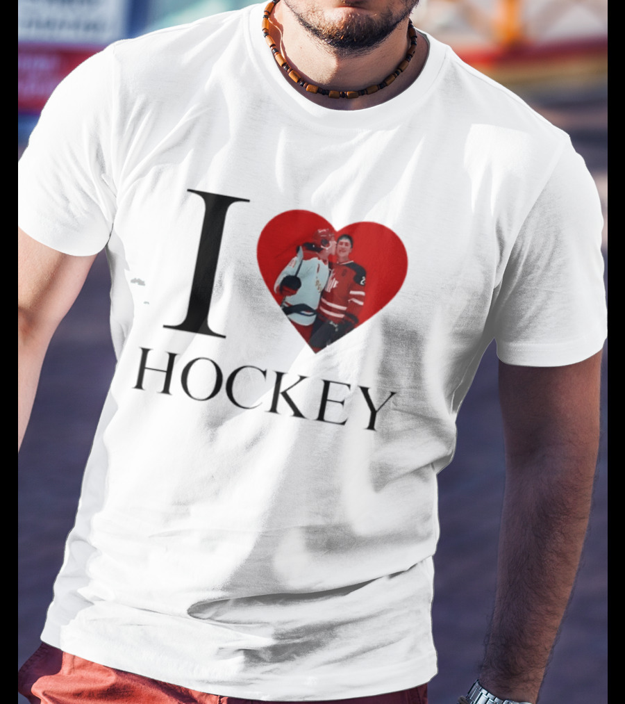 Williams & Storrie I Love Hockey Players Red Heart T-Shirt