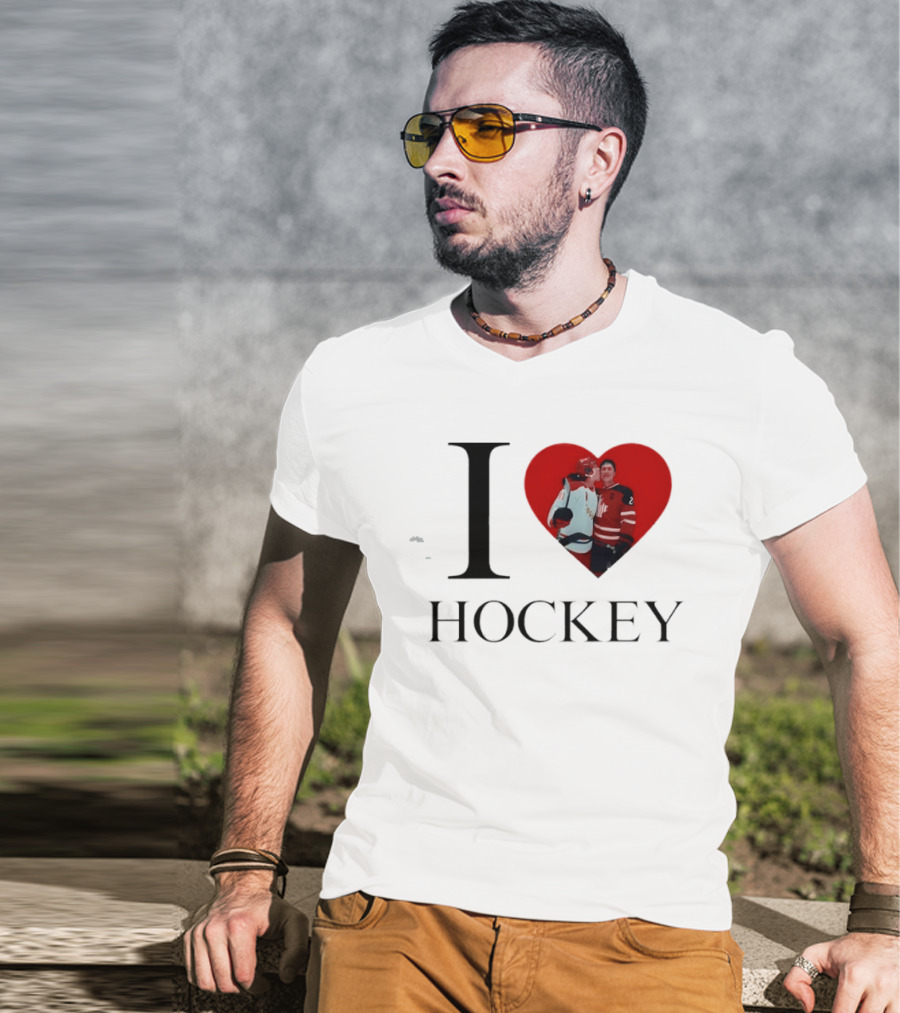 Williams & Storrie I Love Hockey Players Red Heart T-Shirt