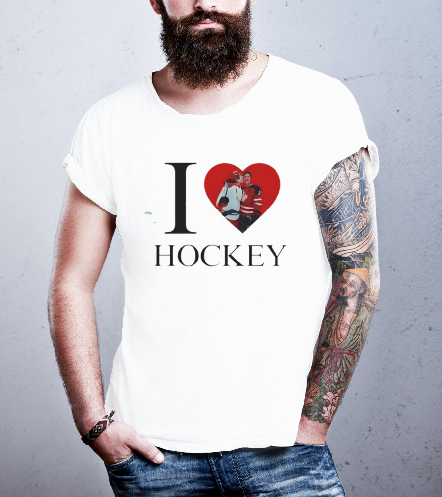 Williams & Storrie I Love Hockey Players Red Heart T-Shirt