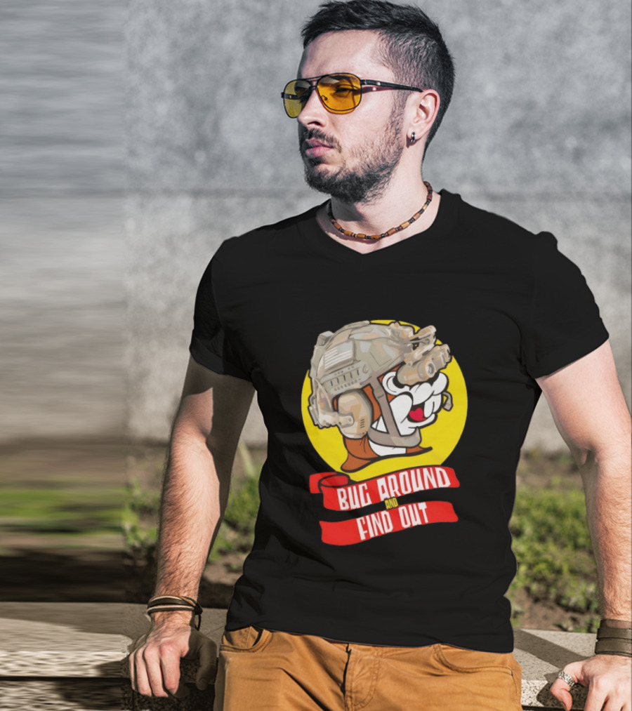 Beaver Army Bug Around And Find Out Helmet Cartoon Fandom T-Shirt