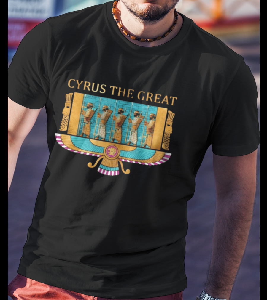 Cyrus The Great Ancient Persia Achaemenid Symbol And Soldiers T-Shirt